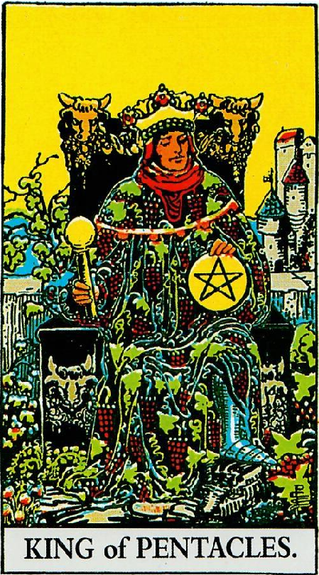 קלף מלך המטבעות בקלפים של ריידר